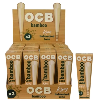  Bamboo Unbleached King Sized Cones 3ct