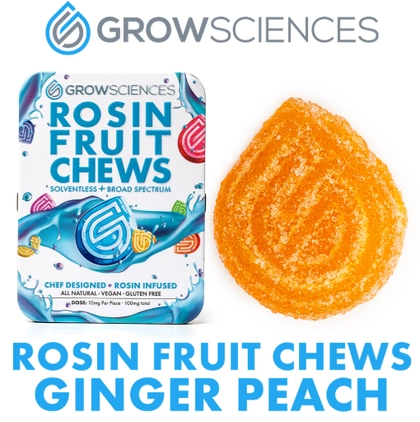Live Rosin Fruit Chews - Ginger Peach 10ct (100mg) Live Rosin Fruit Chews - Ginger Peach 10ct (100mg)