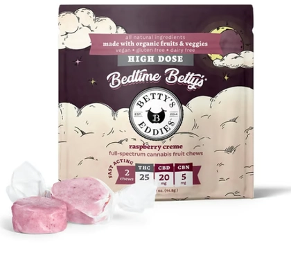  Fruit Chews - Raspberry Creme 2:4:1 THC:CBD:CBN 2pk (50mg)
