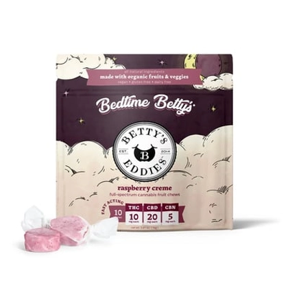  Fruit Chews - Raspberry Creme 10pk 2:4:1 THC:CBD:CBN(100mg)
