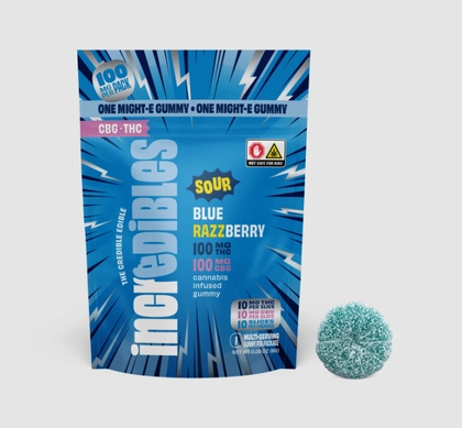 Gummies - Blue Razzberry HIGH DOSE 1ct CBG:THC (100mg) Gummies - Blue Razzberry HIGH DOSE 1ct CBG:THC (100mg)