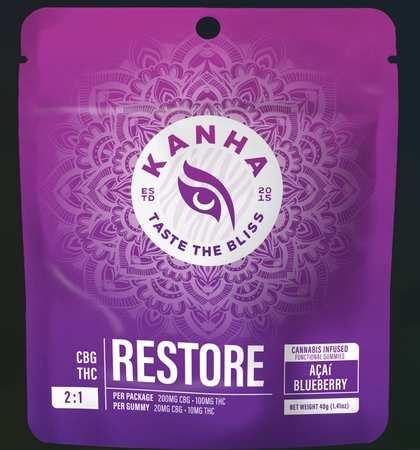 Nano Restore FX Gummies - Acai Blueberry 2:1 CBG:THC 10pk (100mg) Nano Restore FX Gummies - Acai Blueberry 2:1 CBG:THC 10pk (100mg)