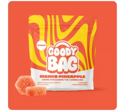  Gummies - Mango Pineapple 2:1:1 CBD:THC:CBG 5ct (100mg)