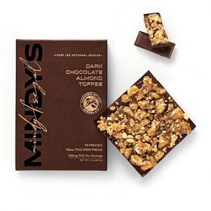 Chocolates - Dark Chocolate Almond Toffee Bar (100mg) Chocolates - Dark Chocolate Almond Toffee Bar (100mg)