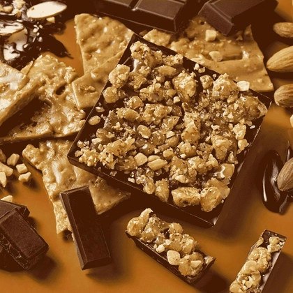 Chocolates - Dark Chocolate Almond Toffee Bar (100mg) Chocolates - Dark Chocolate Almond Toffee Bar (100mg)