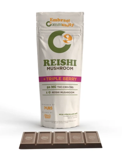  Chocolate - Reishi Mushroom Triple Berry Bar (50mg)