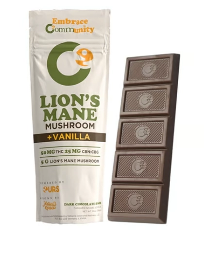 Chocolate - Lions Mane Mushroom Vanilla Dark Chocolate Bar (50mg) Chocolate - Lions Mane Mushroom Vanilla Dark Chocolate Bar (50mg)