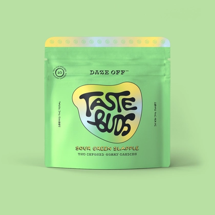  Gummies - Sour Green Slapple Taste Buds - 10pk (100mg)