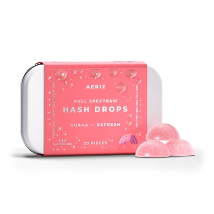 Gummies - Guava Hash Drops 1:1:1 THC:CBD:CBG (100mg) Gummies - Guava Hash Drops 1:1:1 THC:CBD:CBG (100mg)