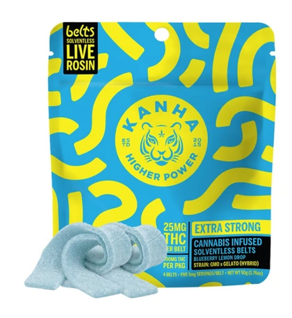  Rosin Belts - Blueberry Lemon Drop 4pc (100mg)