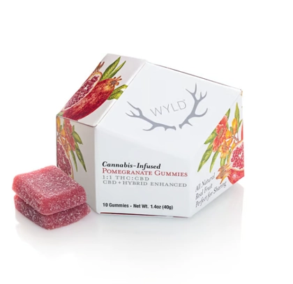  Gummies - Pomegranate 1:1 CBD:THC - 10ct (100mg)