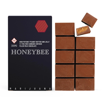  1:1 THC/CBD Peanut Butter & Jelly Milk Chocolate Bar - 300mg