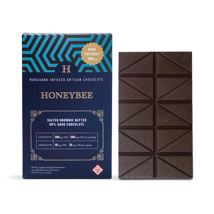  1:1 THC/CBD Salted Brownie Batter 60% Dark Chocolate Bar - 300mg