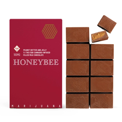  1:1 THC/CBD Peanut Butter & Jelly Milk Chocolate Bar - 100mg