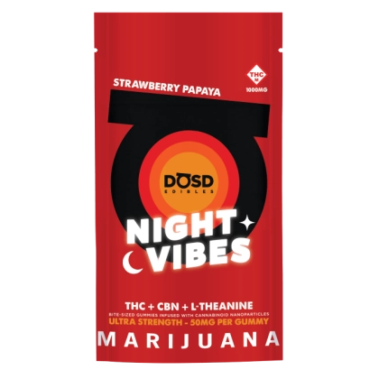 1:5 CBN/THC Nano Night Vibes Strawberry Papaya Gummies 20pk 1:5 CBN/THC Nano Night Vibes Strawberry Papaya Gummies 20pk