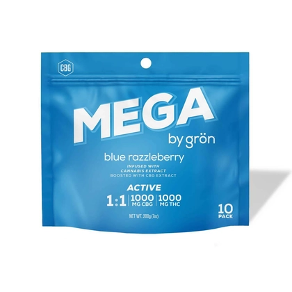  Blue Razzleberry Mega Pearl Pack 10pk - 1000mg