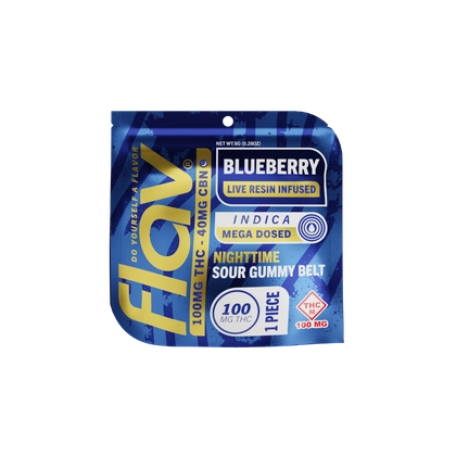  THC/CBN Live Resin Nighttime Gummiezzz Blueberry Sour Gummy Belt - 100mg