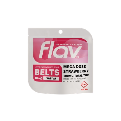  Live Resin Strawberry Sour Mega Belt - 100mg