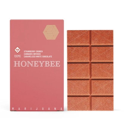  Strawberry Crunch Caramelized White Chocolate Bar 10pc - 100mg