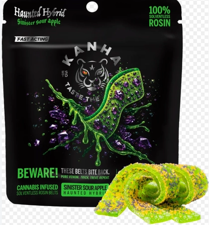  Live Rosin Edible Belts - Haunted Sinister Sour Apple Crunch (100mg)